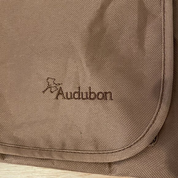 Audubon Tan Crossbody Satchel Shoulder Bag Compartments Messenger Bag bird logo - Picture 11 of 11